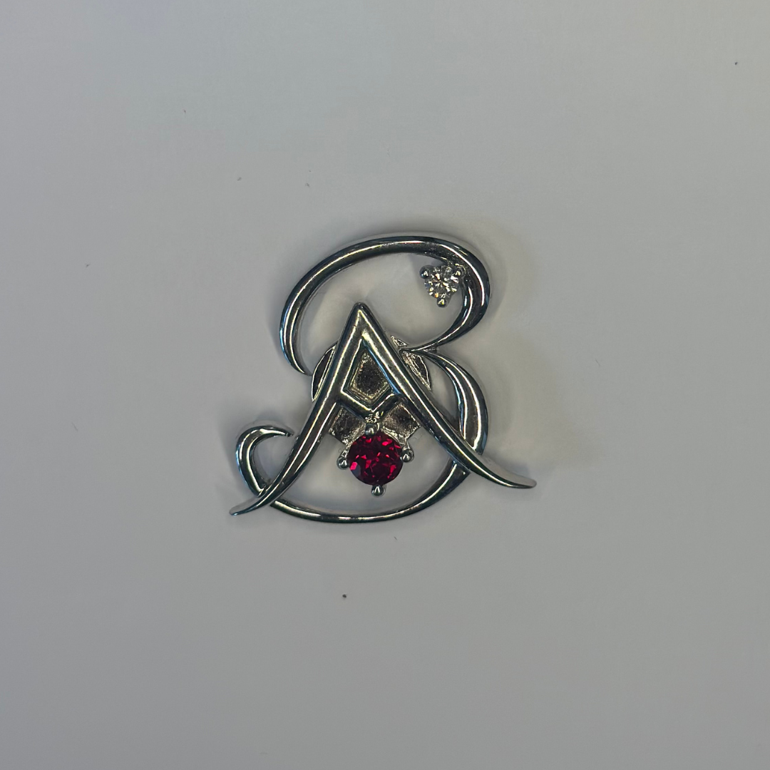 Monogram Initials Brooch for Groom