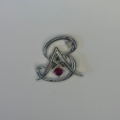 Monogram Initials Brooch for Groom