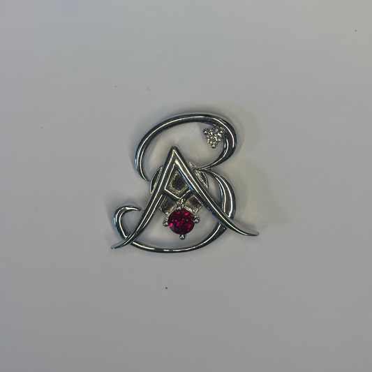 Monogram Initials Brooch for Groom