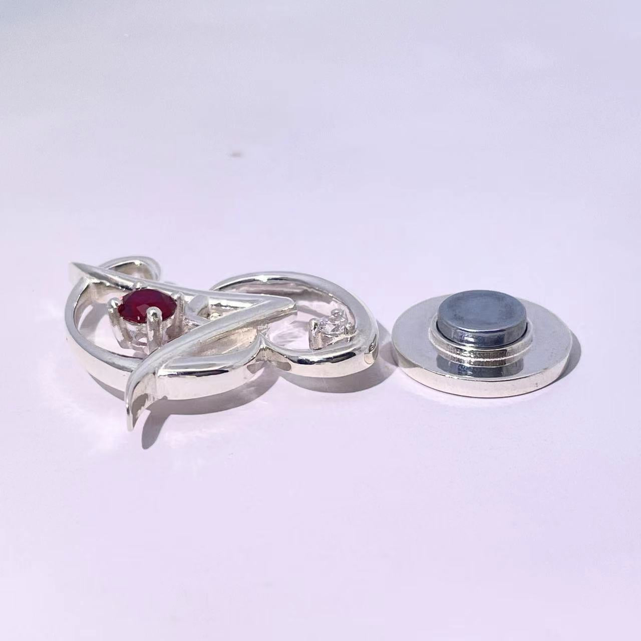 Monogram Initials Brooch for Groom
