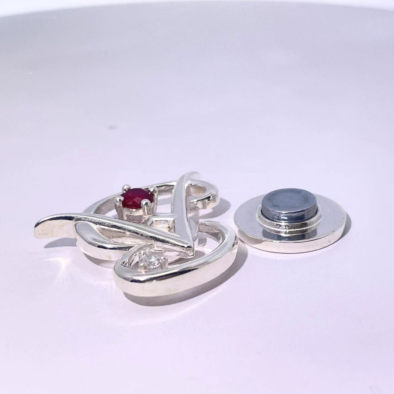 Monogram Initials Brooch for Groom