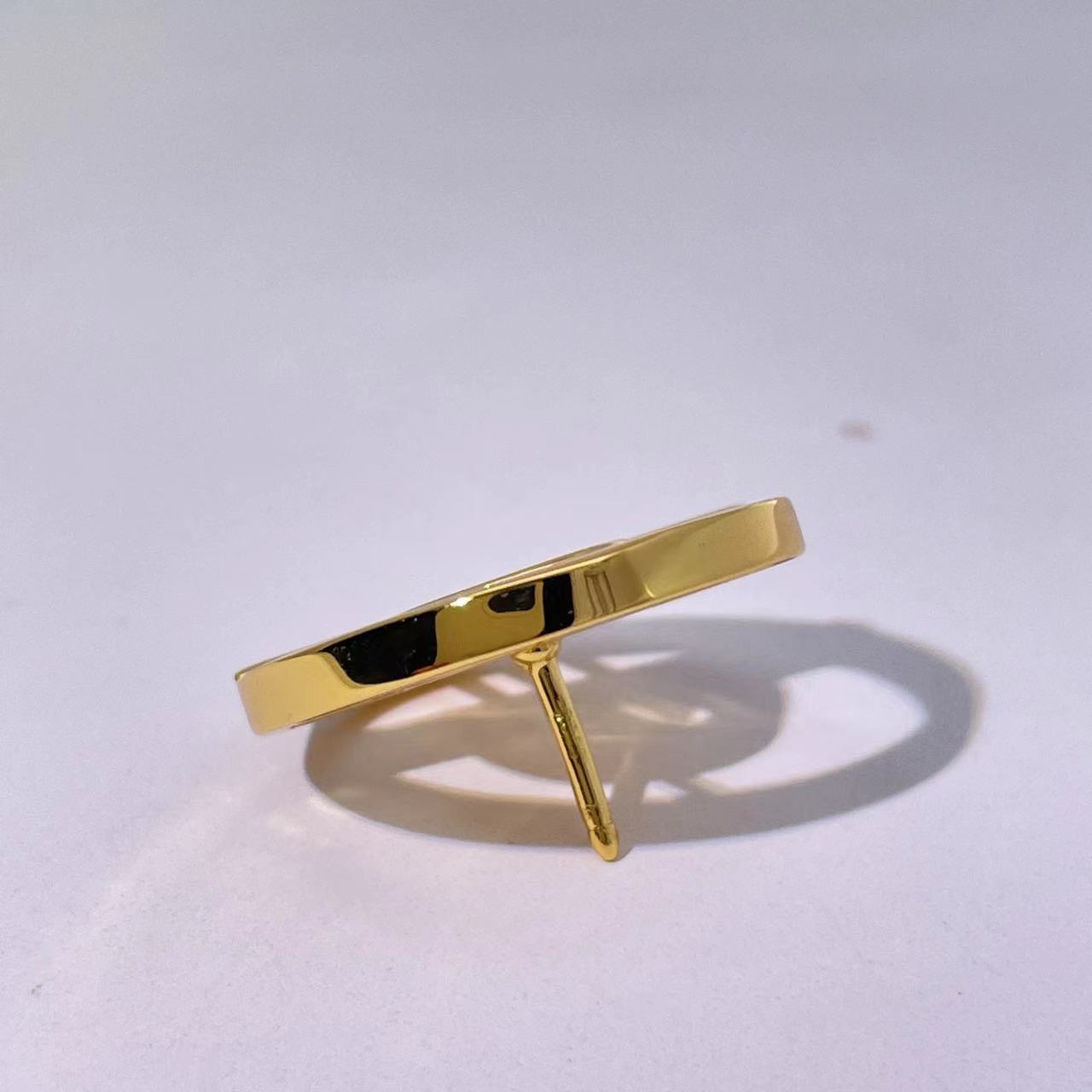 Evil Eye-Inspired Gold Pin with Diamonds