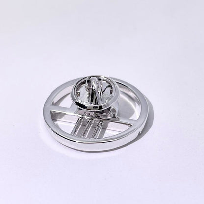 Evil Eye-Inspired Silver Pin With Gemstones