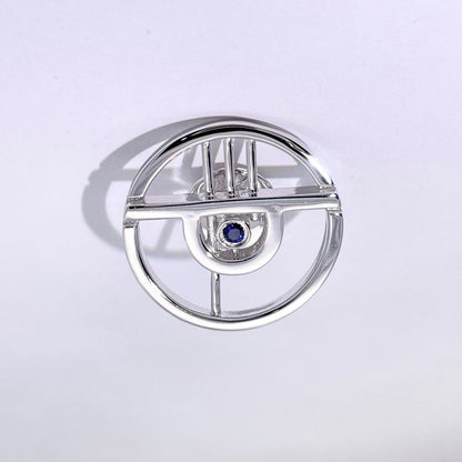 Evil Eye-Inspired Silver Pin With Gemstones