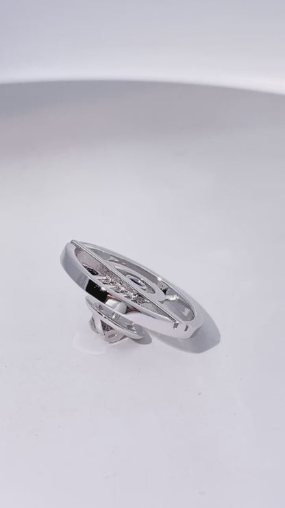 Evil Eye-Inspired Silver Pin With Gemstones